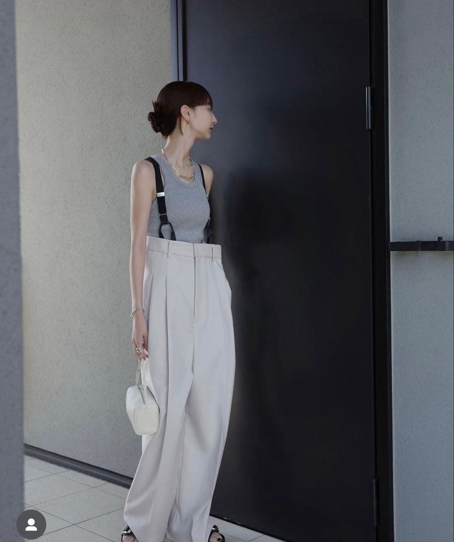 最終　新品未着用　louren suspenders wide pants