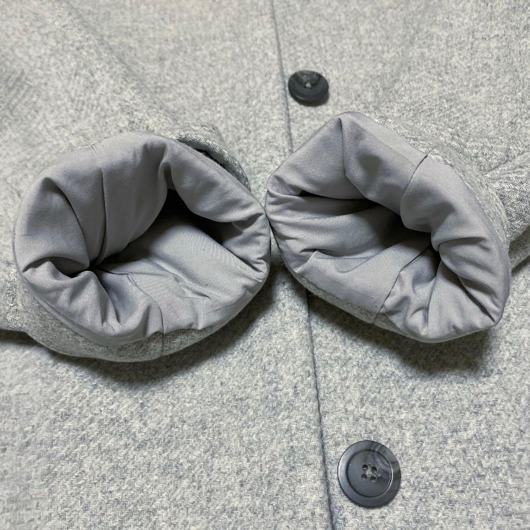 美品【PLST】MANTECOマンテコ ウール ノーカラーコート グレー上質素材