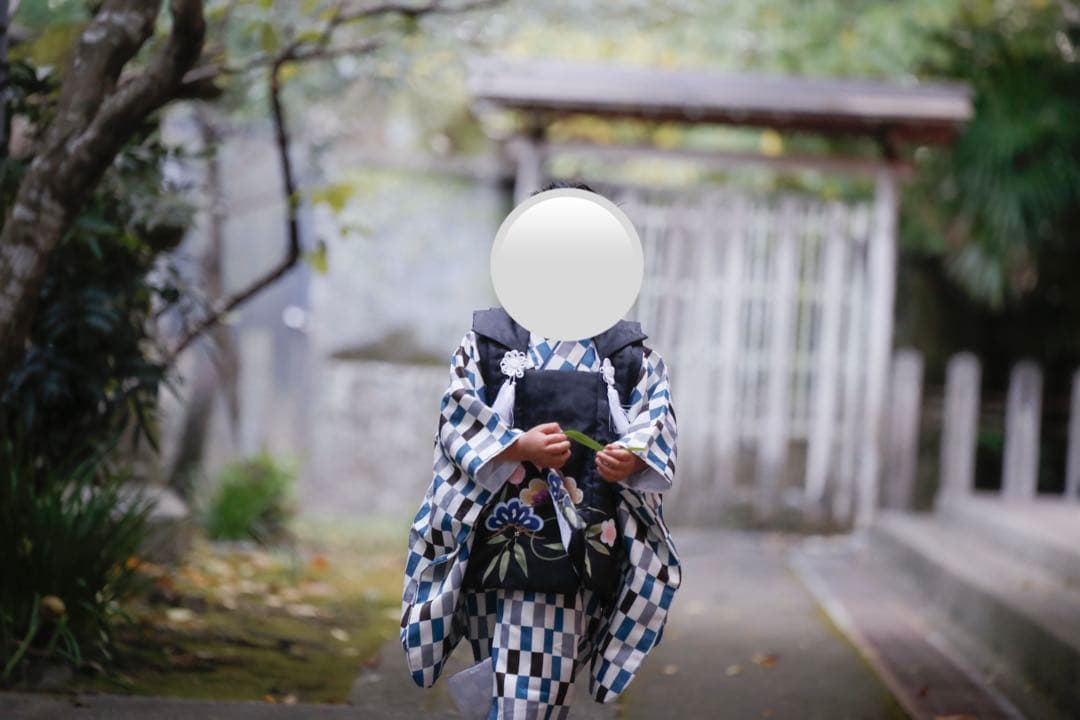 七五三 男の子 753 着物 3歳 ボーイズ 被布セット 被布 青 赤