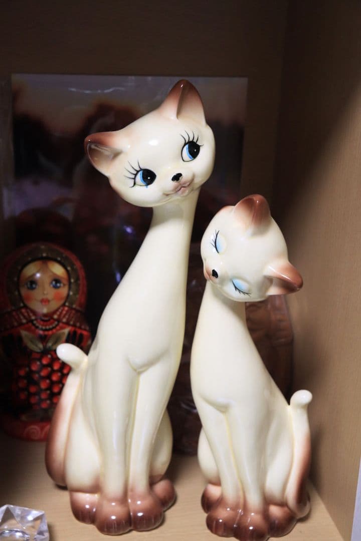 ペア猫(昭和レトロ)②　シャム猫