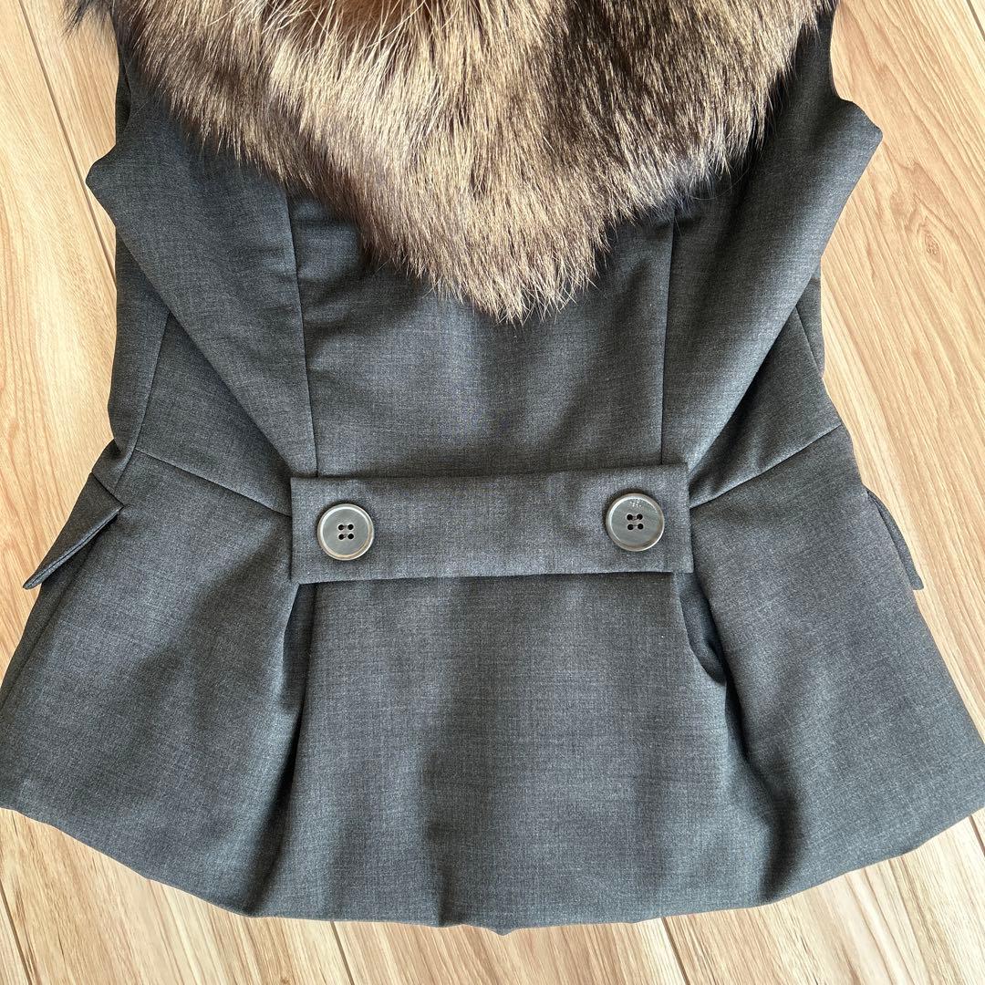 FOXEY フォクシー　中綿ダウンベスト　シルバーフォックス　ファー　38