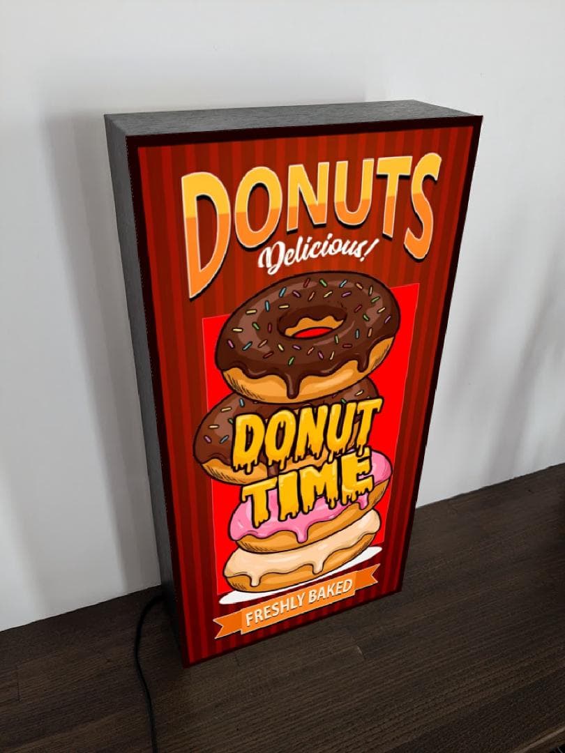 【Lサイズ】ドーナツ お菓子 スイーツ 看板 置物 アメリカン雑貨 ライトBOX