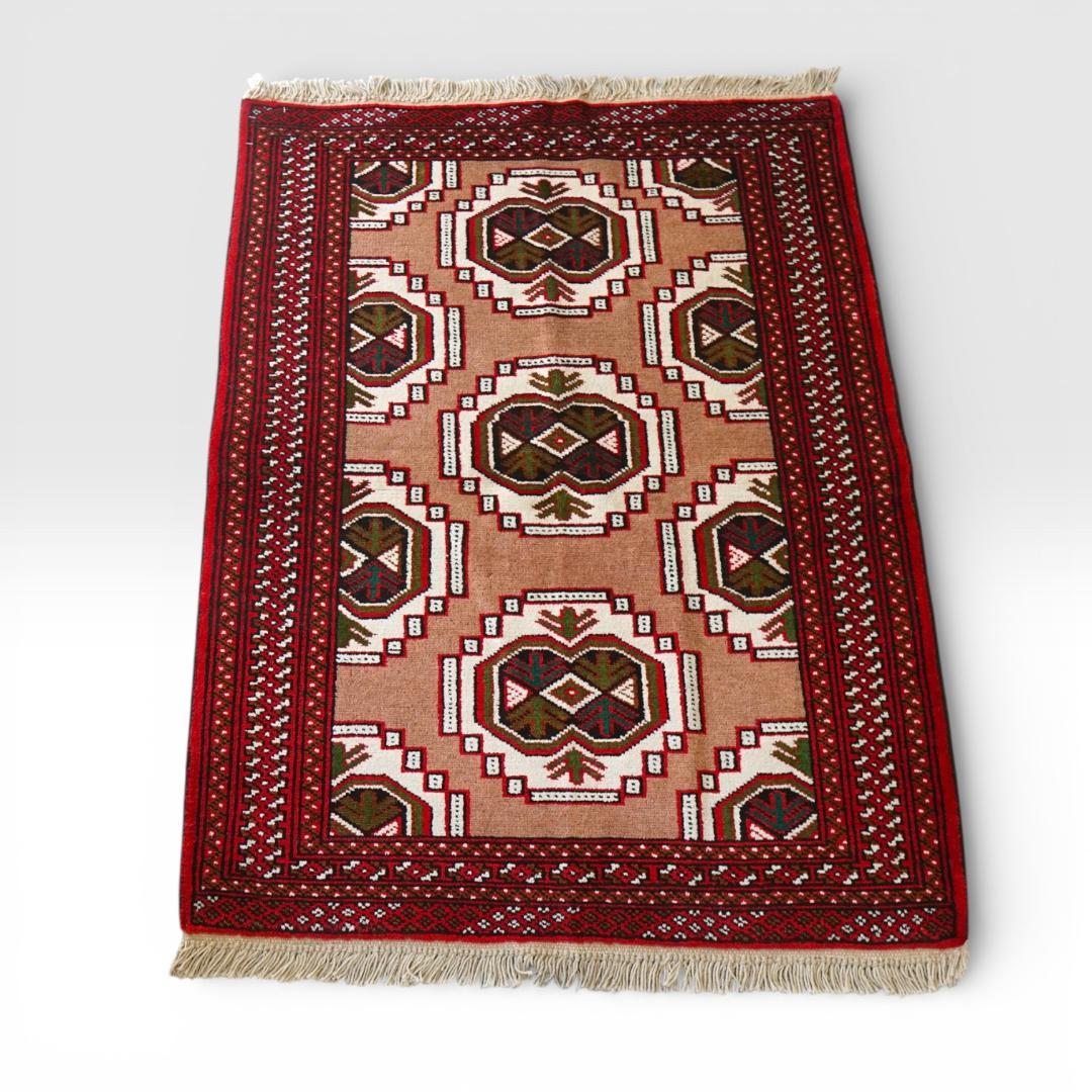 108x82cm トルクメン 手織り絨毯 ペルシャ絨毯 トライバルラグ