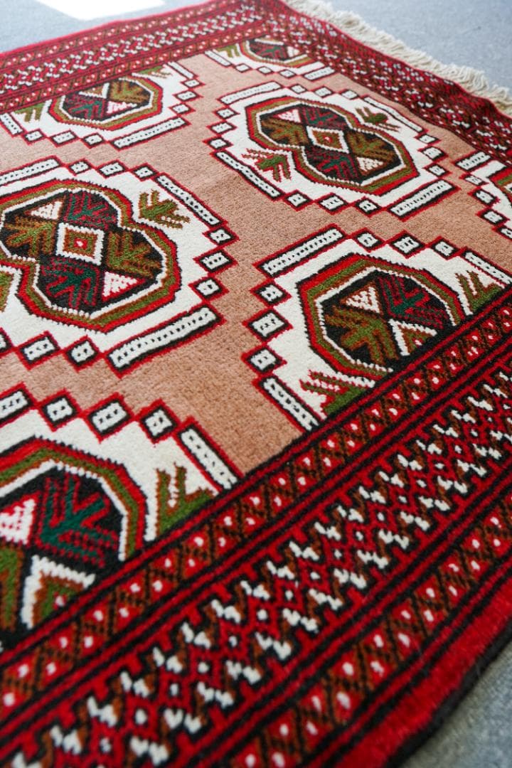 108x82cm トルクメン 手織り絨毯 ペルシャ絨毯 トライバルラグ