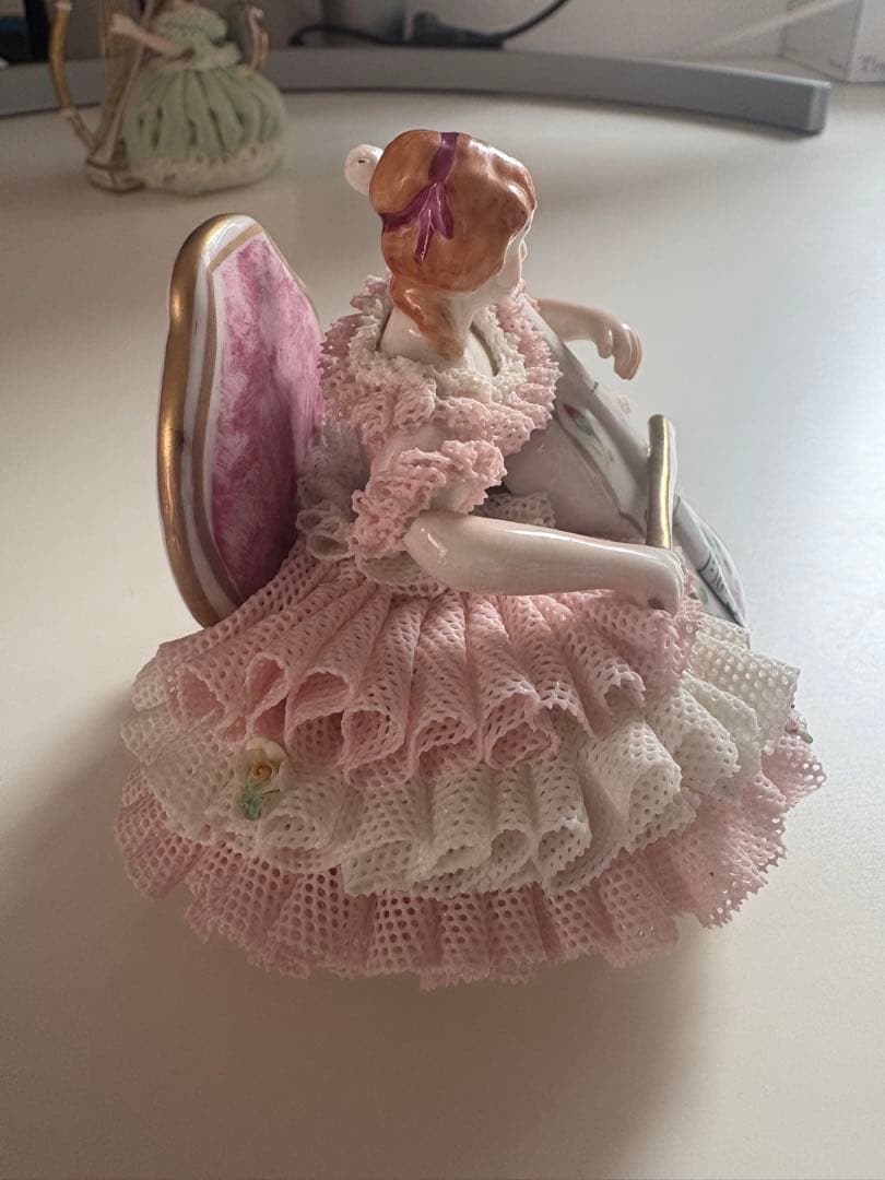 Irish Dresden アイリッシュドレスデン　レース陶器人形2体セット