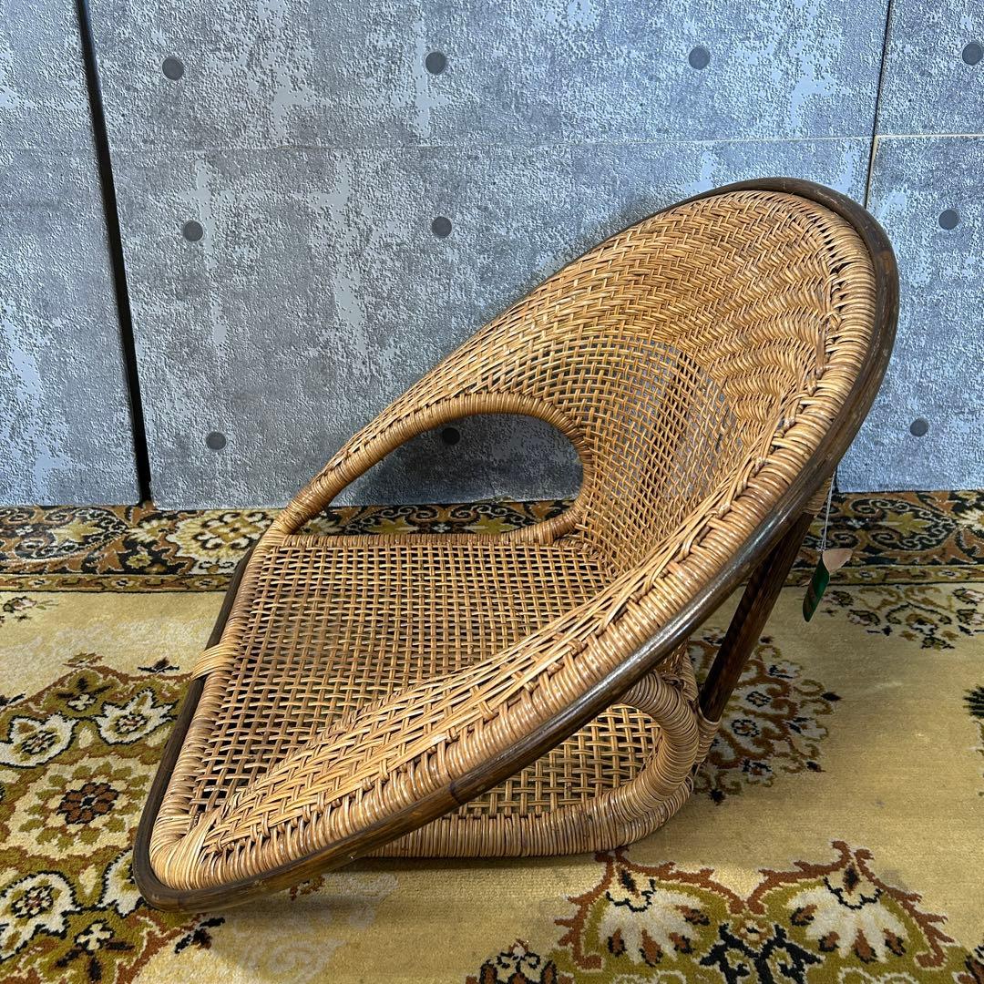 ꧁今枝ラタン꧂座椅子3脚 籐家具 いす イス チェア 昭和レトロ モダン