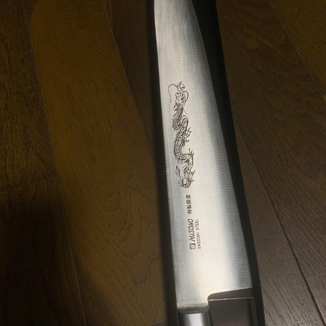 MISONO 牛刀 約36cm ドラゴン彫刻