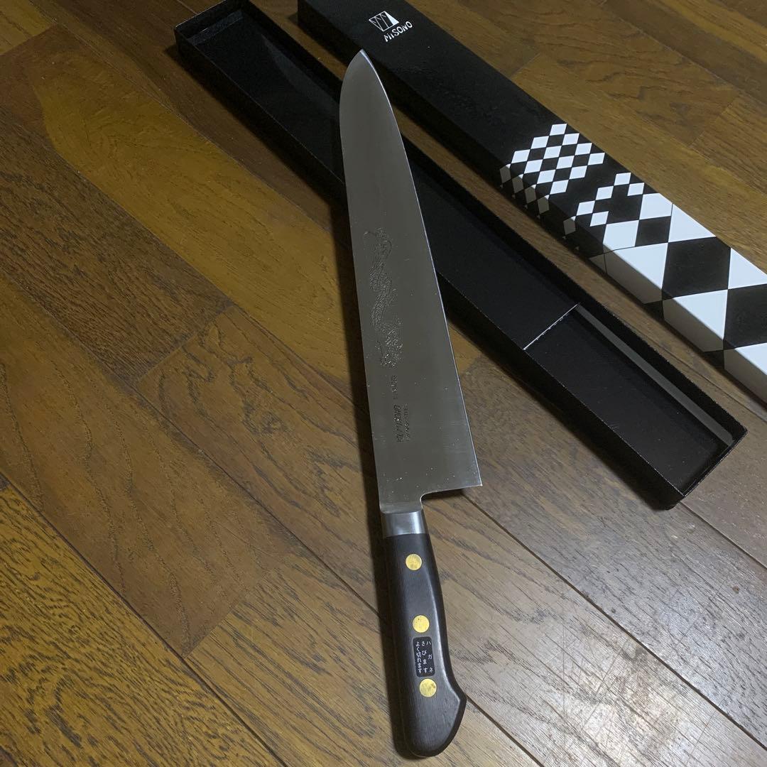 MISONO 牛刀 約36cm ドラゴン彫刻