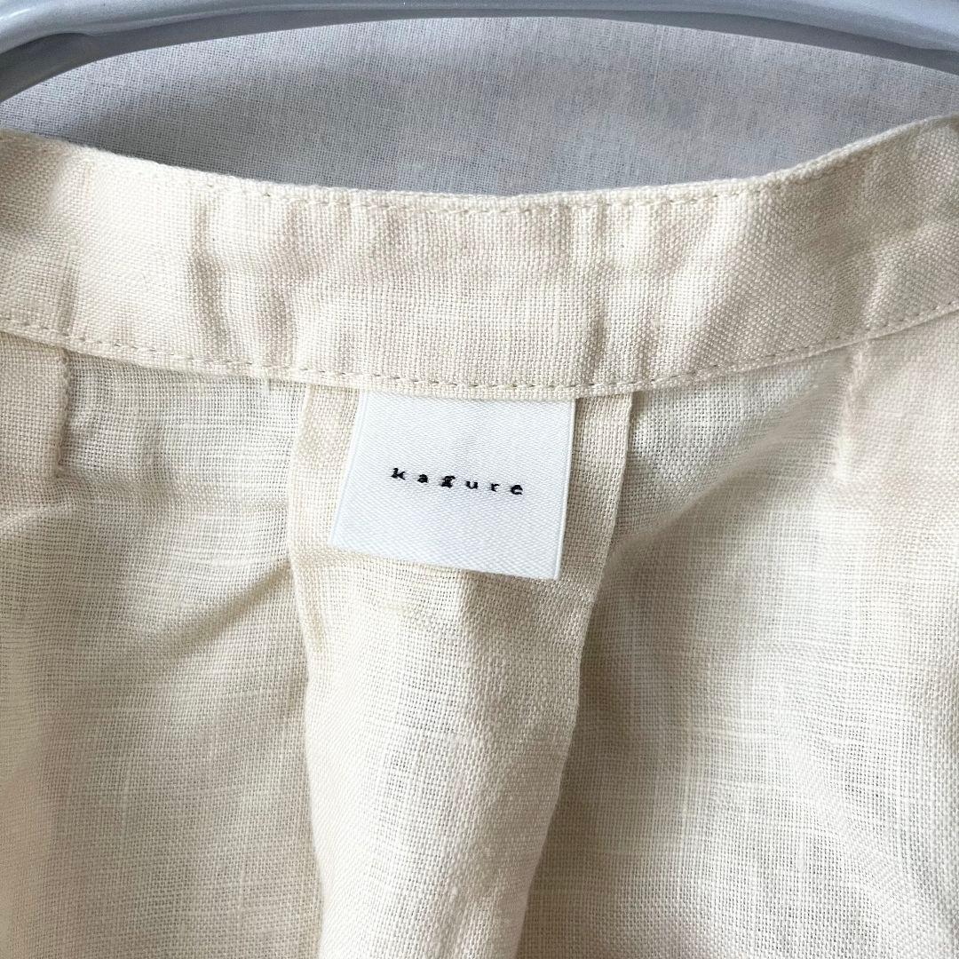 【即納】かぐれ　リネンスクエアケープシャツ　イエロー