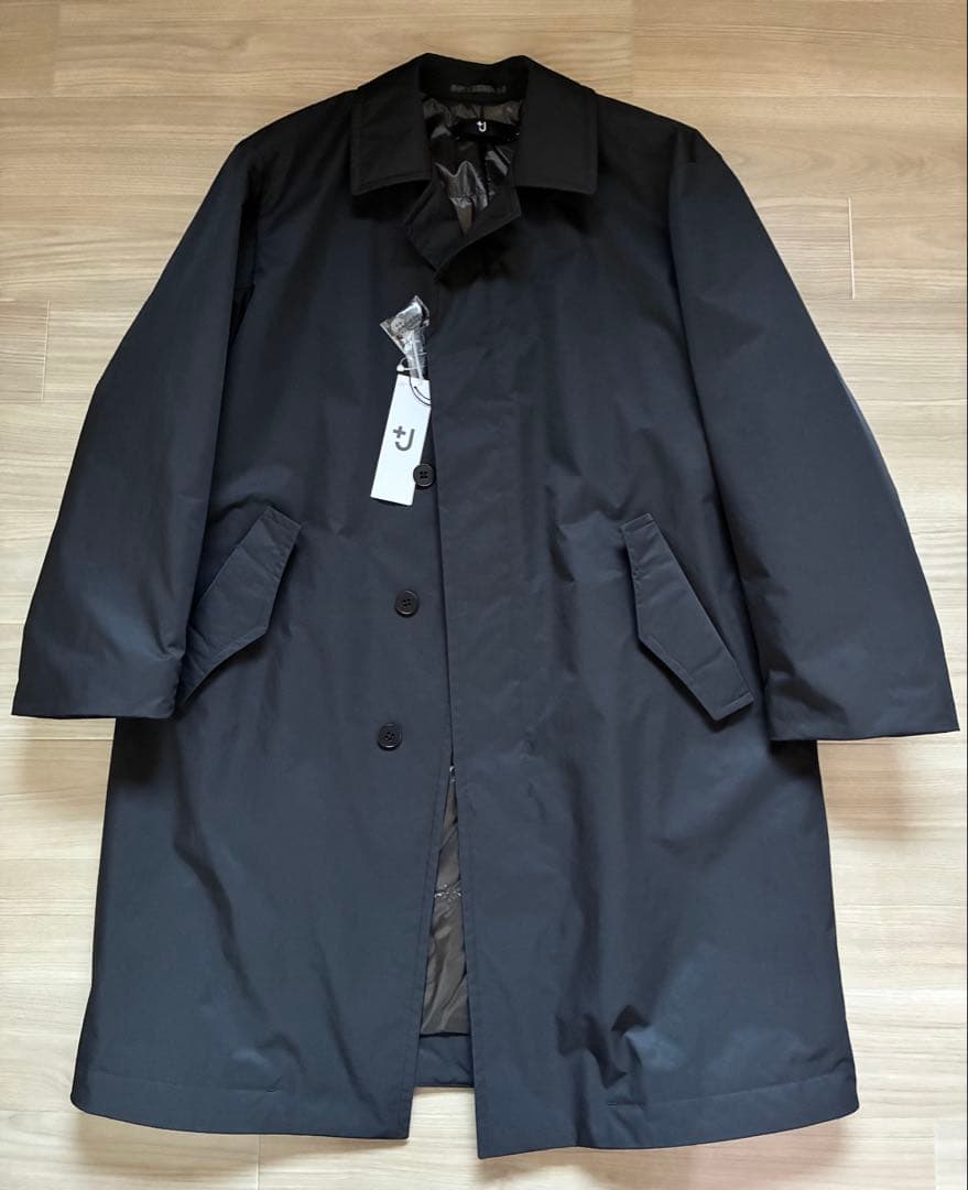 ユニクロ +J パデッドオーバーサイズステンカラーコート ブラック S