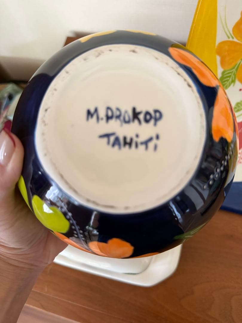 ヴィンテージ　タヒチ島　飾り皿、小物入れ計3点