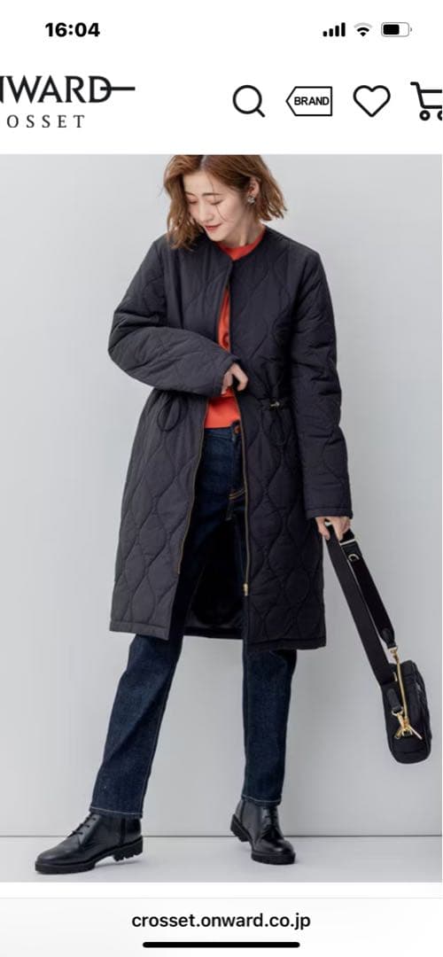 中綿ロングパディングアウター＊黒38サイズ