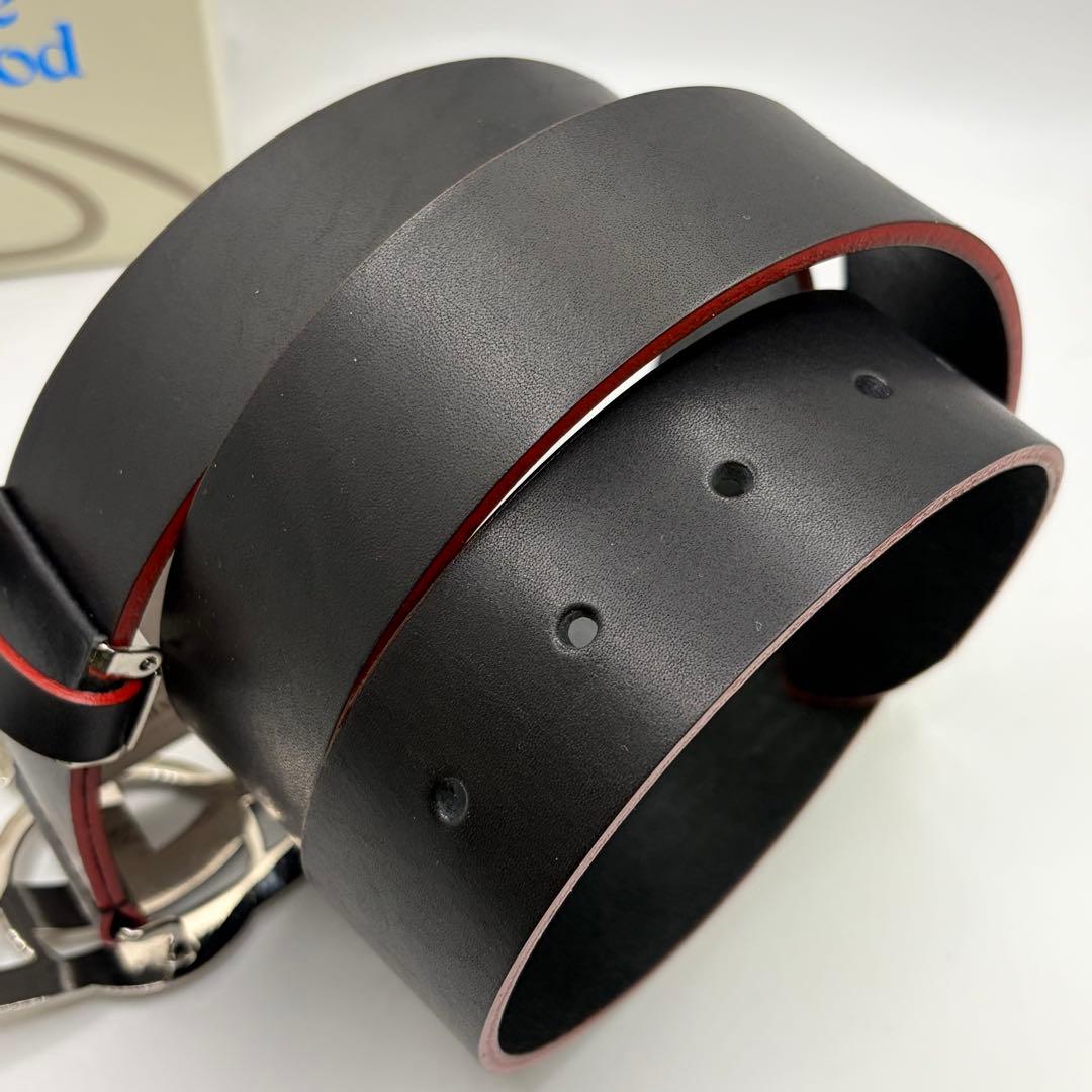 【未使用】Vivienne Westwood☆レザー ベルト 黒/赤