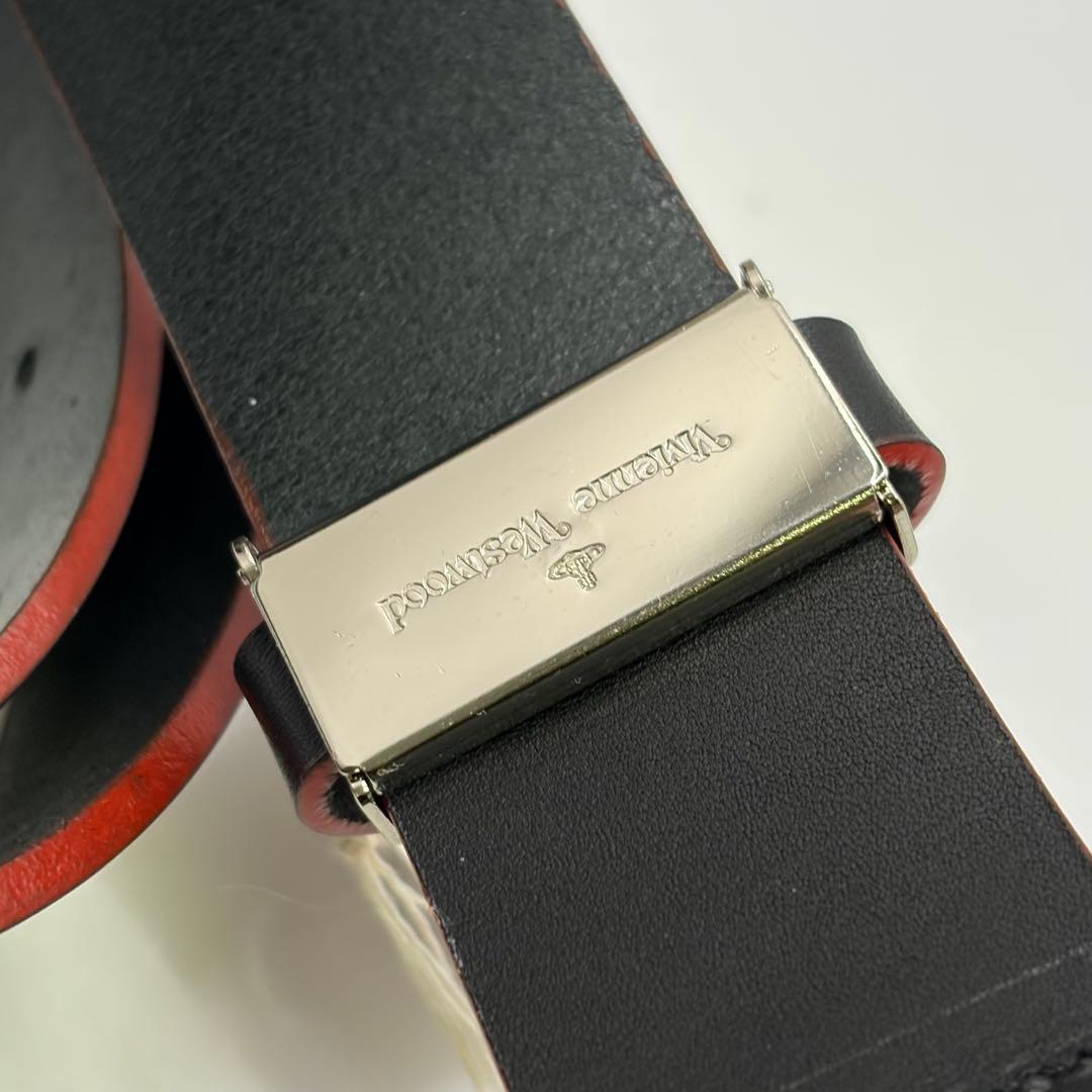 【未使用】Vivienne Westwood☆レザー ベルト 黒/赤