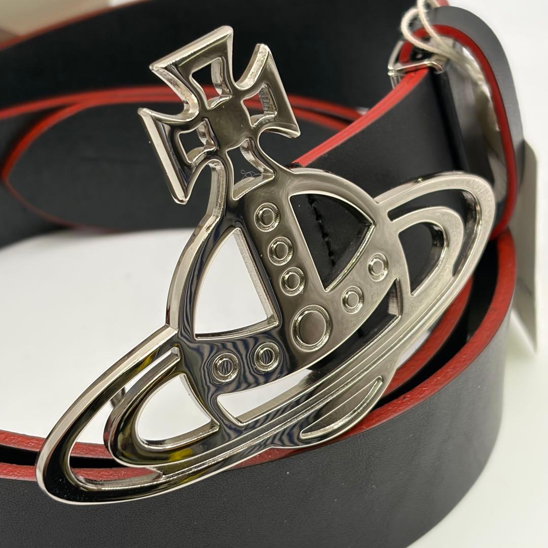 【未使用】Vivienne Westwood☆レザー ベルト 黒/赤