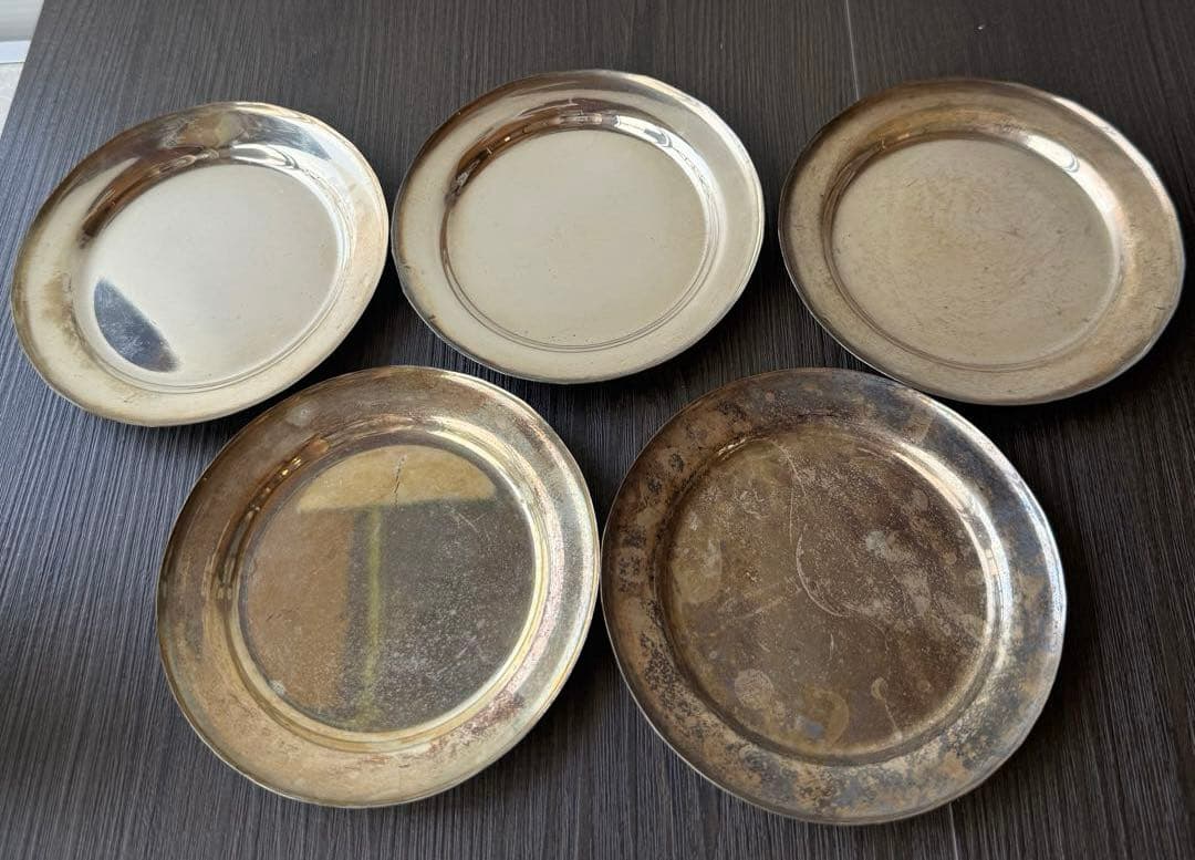 銀製？　食器　小皿　5枚　重量392g