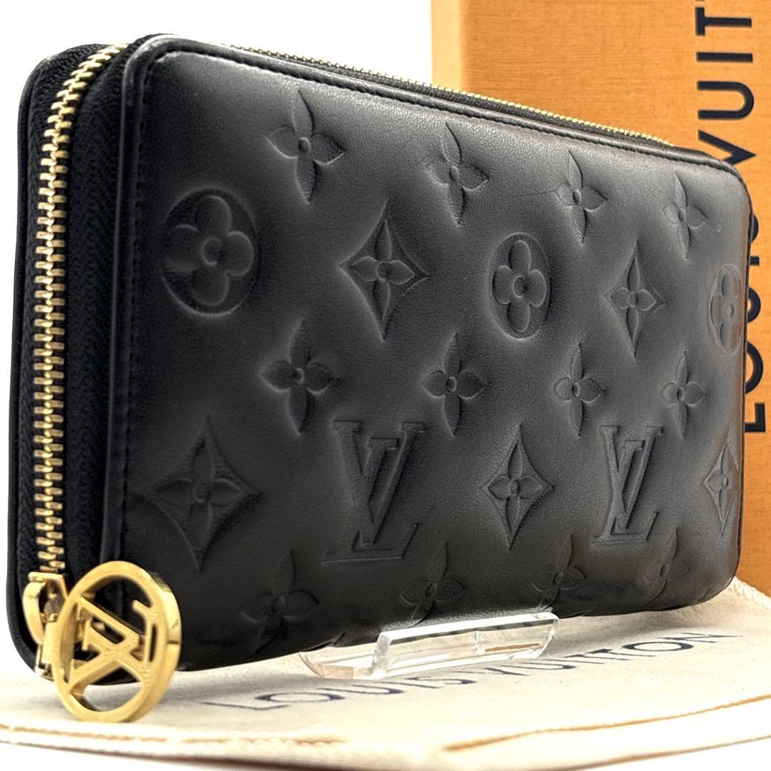 現行◆極美品◆ルイヴィトン ジッピーウォレット クッサン エンボス ブラック
