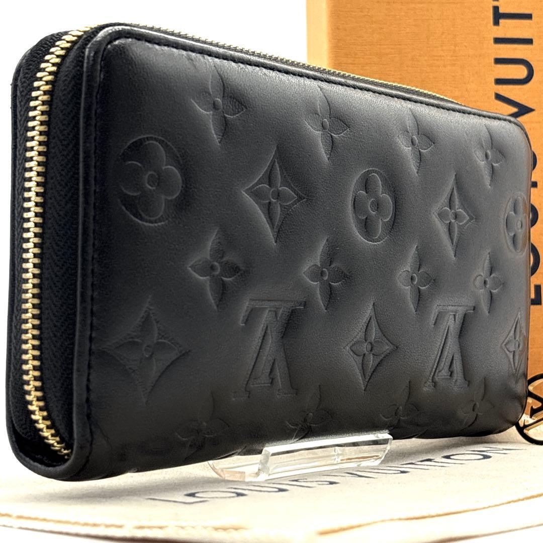現行◆極美品◆ルイヴィトン ジッピーウォレット クッサン エンボス ブラック