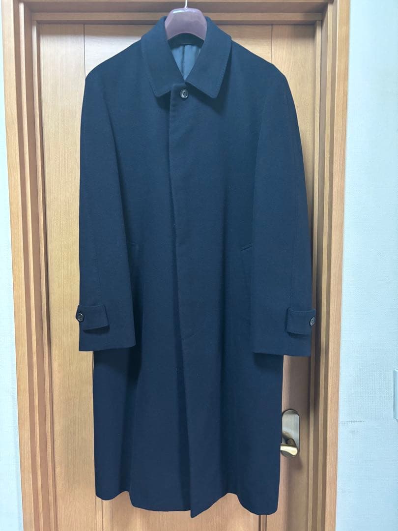 Kinloch Anderson ステンカラーコートカシミヤ100% ネイビー