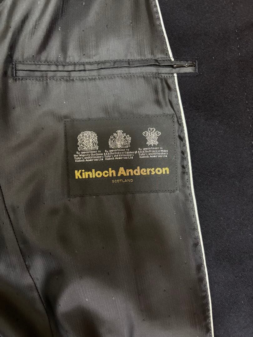 Kinloch Anderson ステンカラーコートカシミヤ100% ネイビー