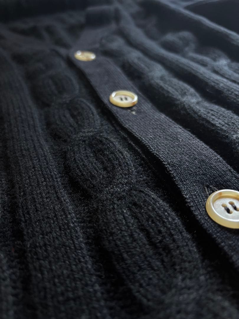 バランタイン　カシミヤ　カーディガン　ケーブルニット　80s