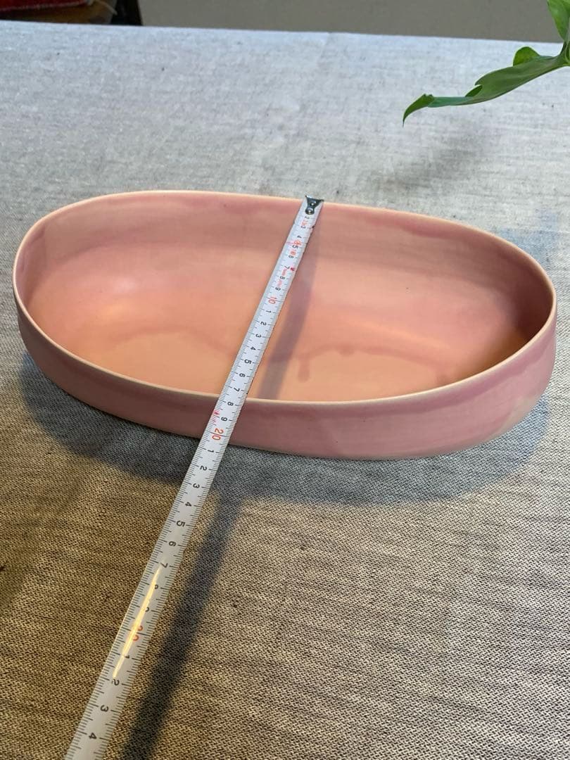 クリスチャンヌ　ペロション オーバル舟形　ピンク釉 初期作品　有元葉子　極美品