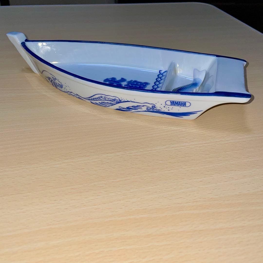 ヤマハ漁船型　大漁祈願舟盛り皿3枚セット 箸置き付き 希少品 昭和レトロ 非売品