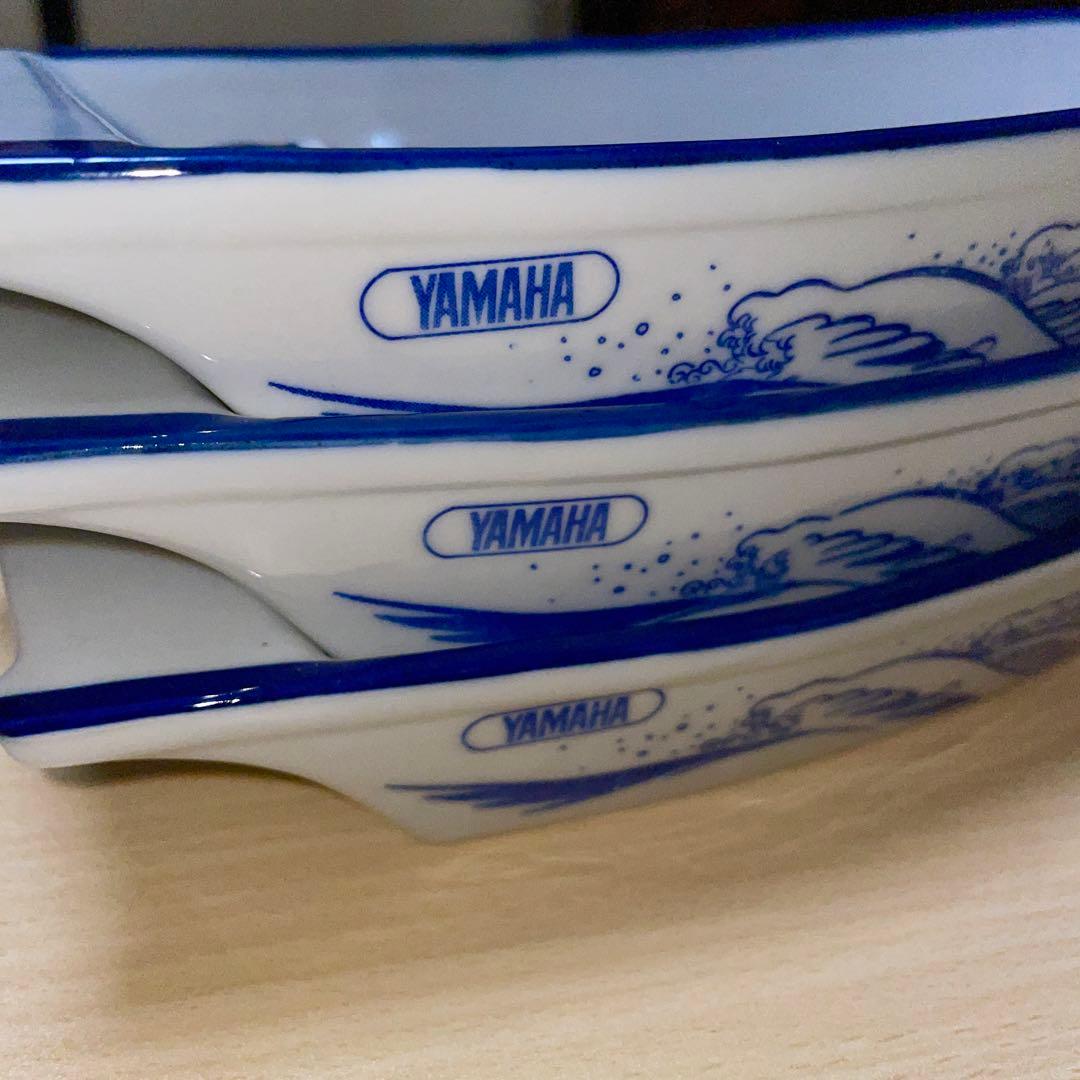 ヤマハ漁船型　大漁祈願舟盛り皿3枚セット 箸置き付き 希少品 昭和レトロ 非売品