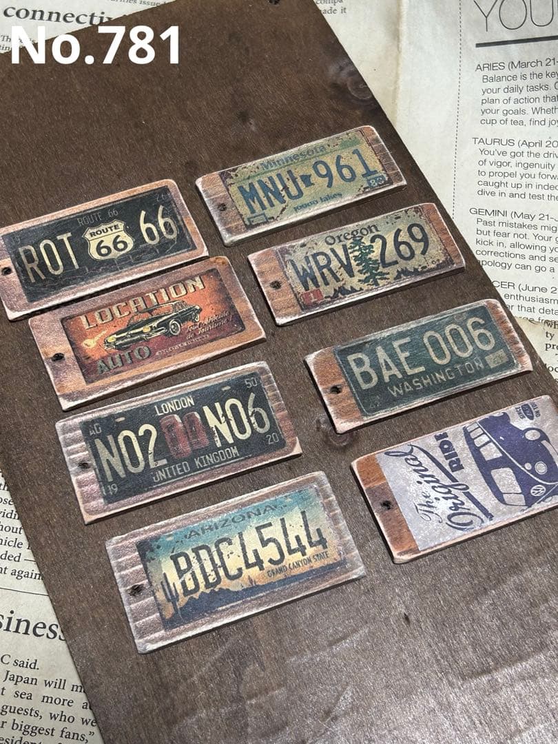 ウッドタグアメリカンナンバープレートNo.781