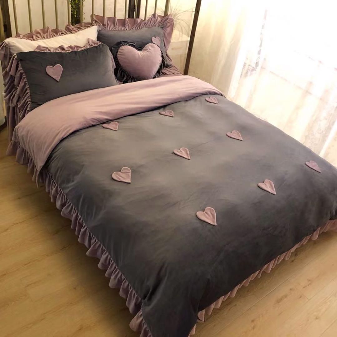 なめらか肌触りあったか寝具カバーセット掛け布団カバーベッドスカート枕カバクイーン