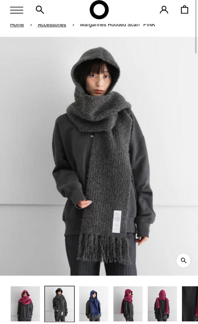 小物 Margarines Hooded Scarf gray