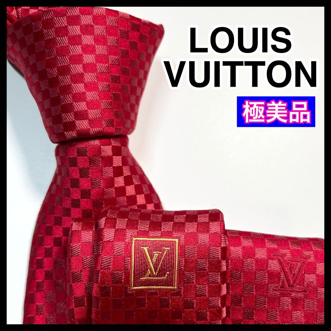 ✨極美品✨LOUIS VUITTON ネクタイ　マイクロダミエ　ビッグLVロゴ