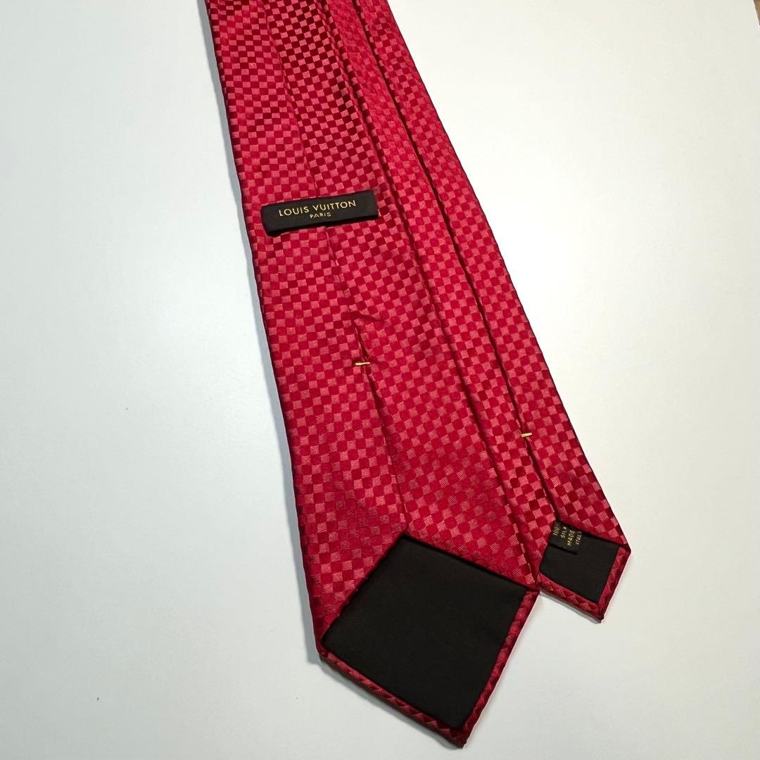✨極美品✨LOUIS VUITTON ネクタイ　マイクロダミエ　ビッグLVロゴ