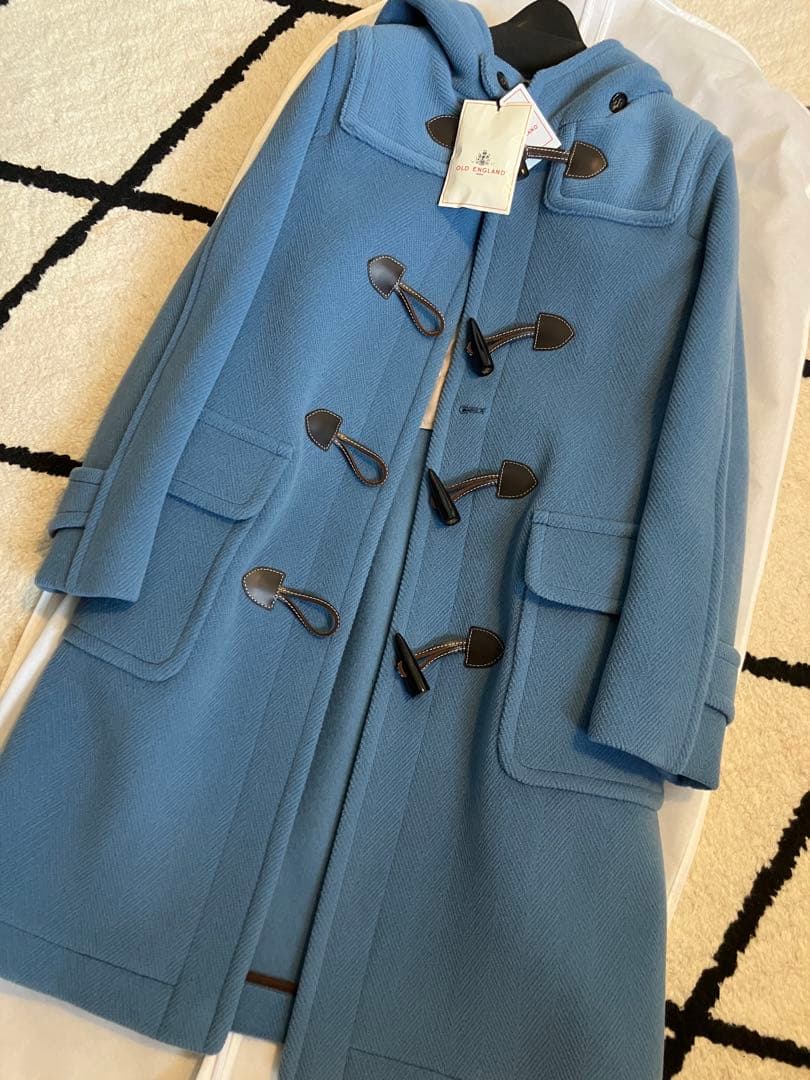 【新品未使用タグ付】OLD ENGLAND サックスブルーダッフルコート 34