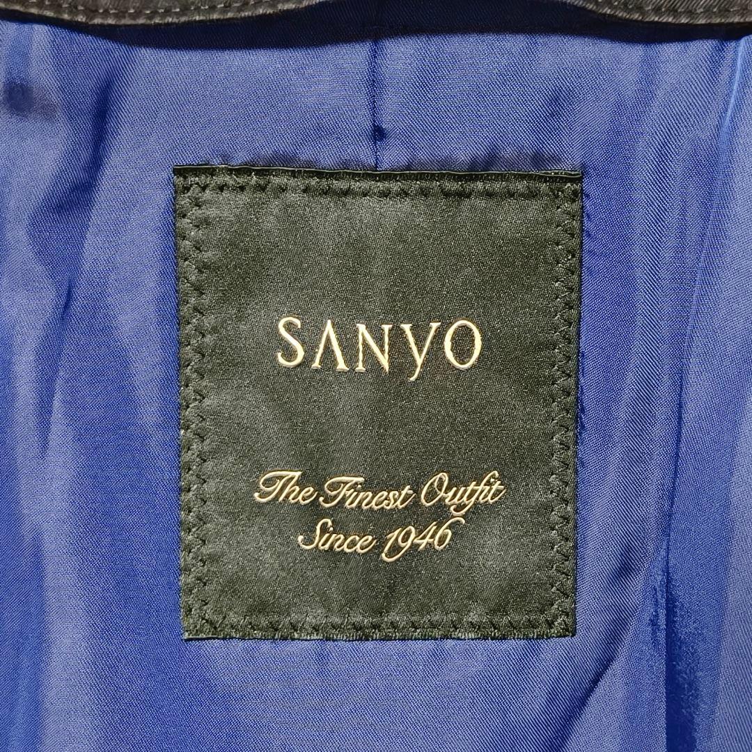 サンヨー トレンチコート 黒 L コットン 水牛ボタン 100年コート ライナー