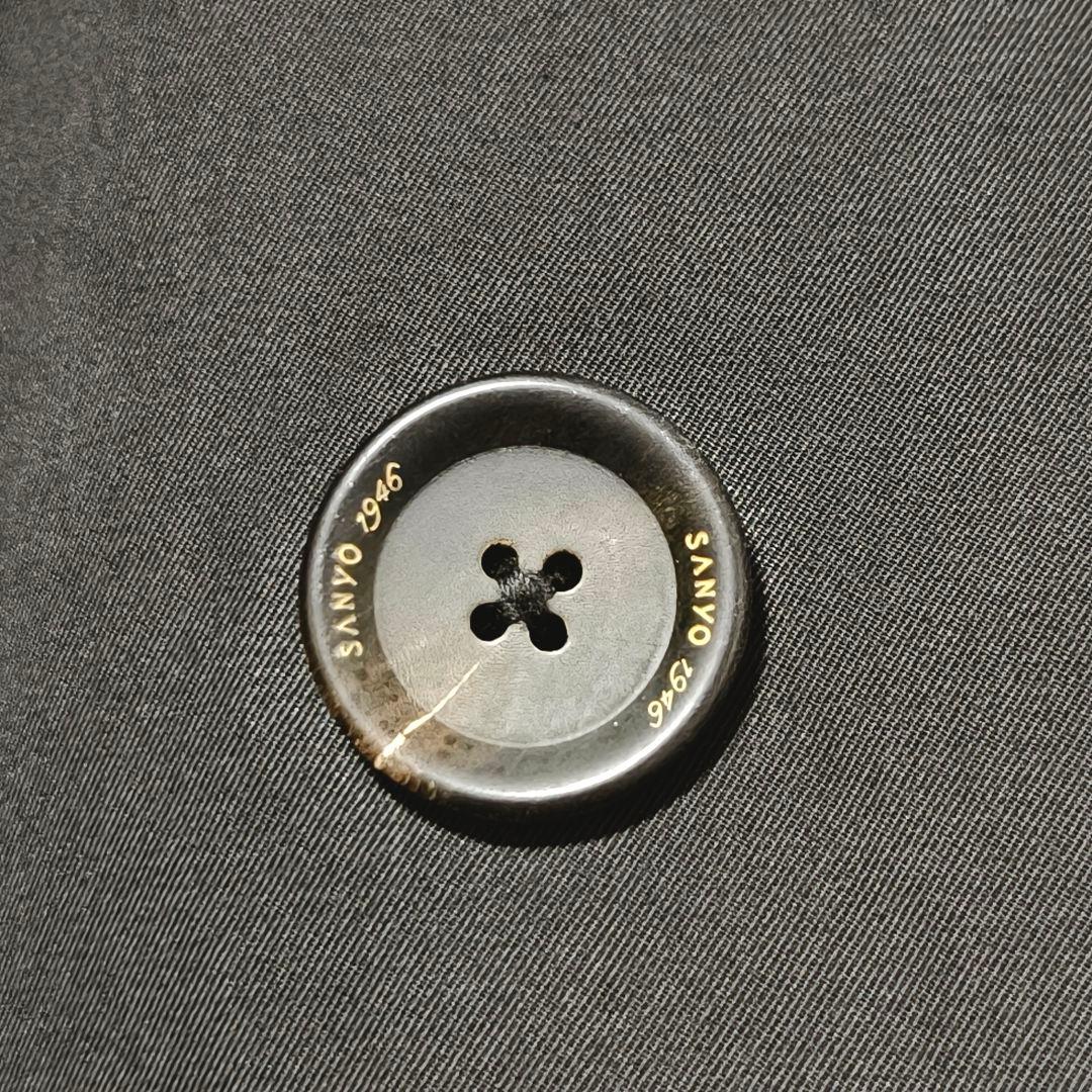 サンヨー トレンチコート 黒 L コットン 水牛ボタン 100年コート ライナー