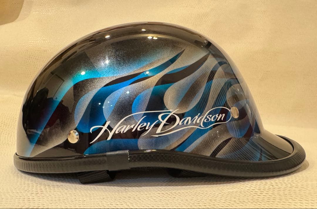 ロングダックテールヘルメット　カスタム　ダブルフレイムス　PSCSG　ハーレー2