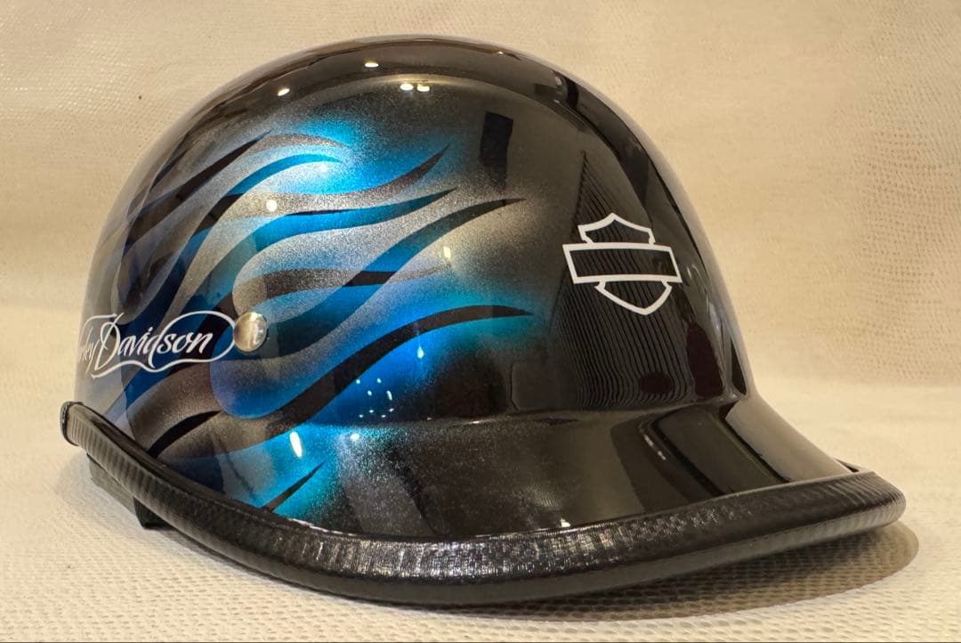 ロングダックテールヘルメット　カスタム　ダブルフレイムス　PSCSG　ハーレー2