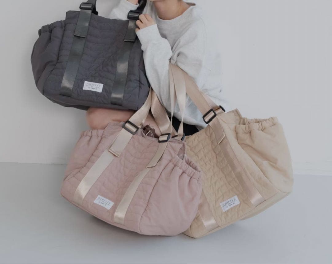 JUMELLE multitotebag マザーズバッグ グレー キルティング