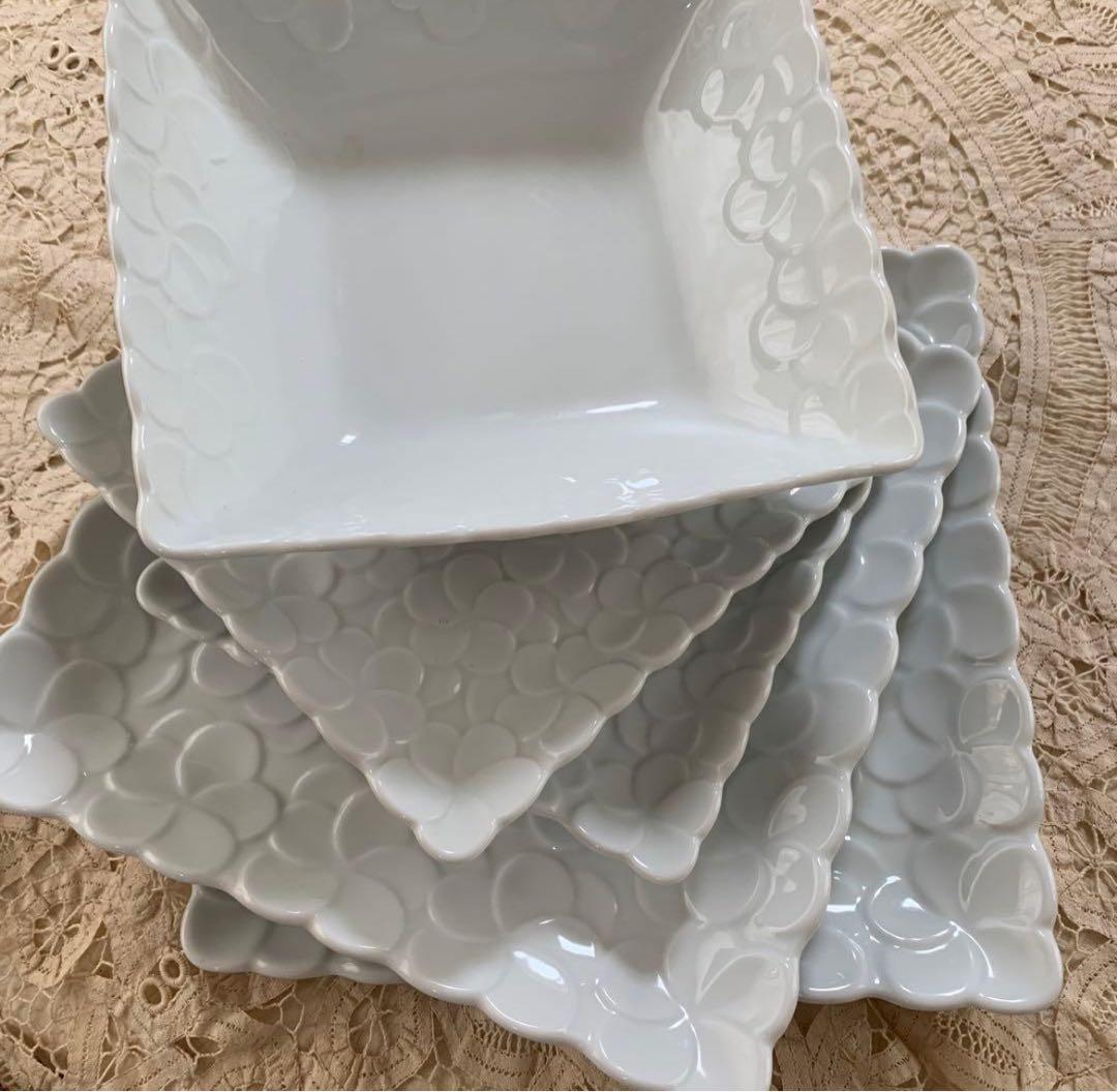 プルメリア　ホワイト　食器　5枚セット