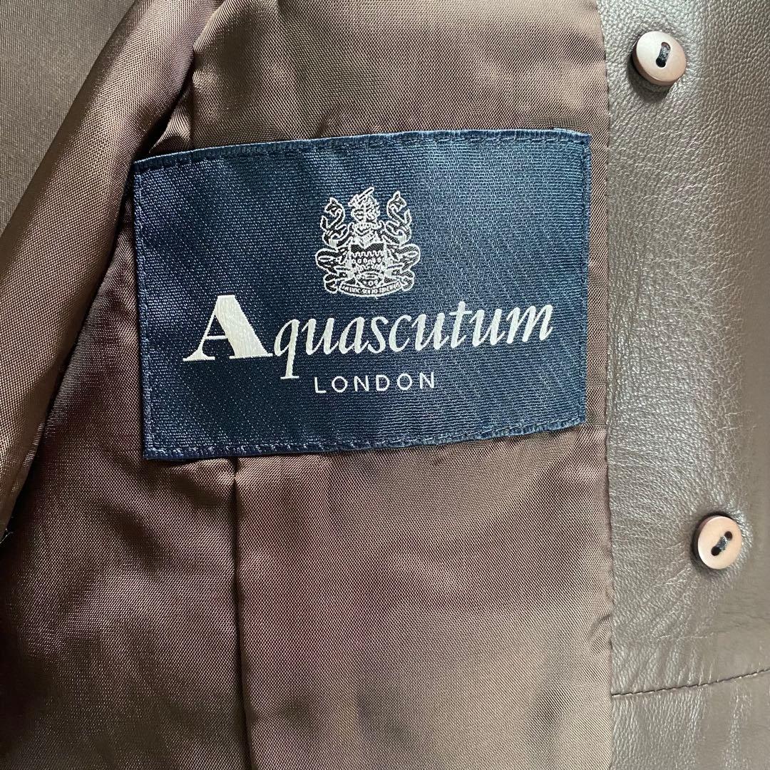 アクアスキュータム 羊革 レザージャケット ブラウン