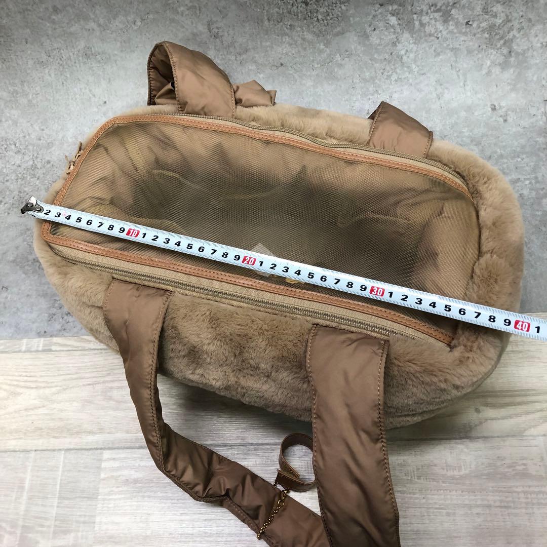 M*a様 未使用 for pets only リボン付きファーキャリーバッグ 犬