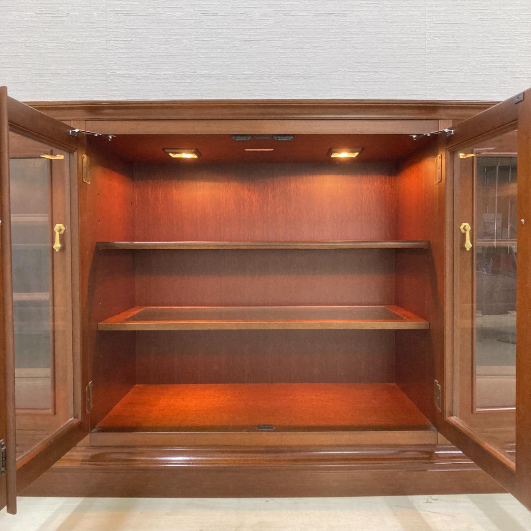 【マルニ】照明付き　サイドボード リビングボード 　キャビネット　収納家具