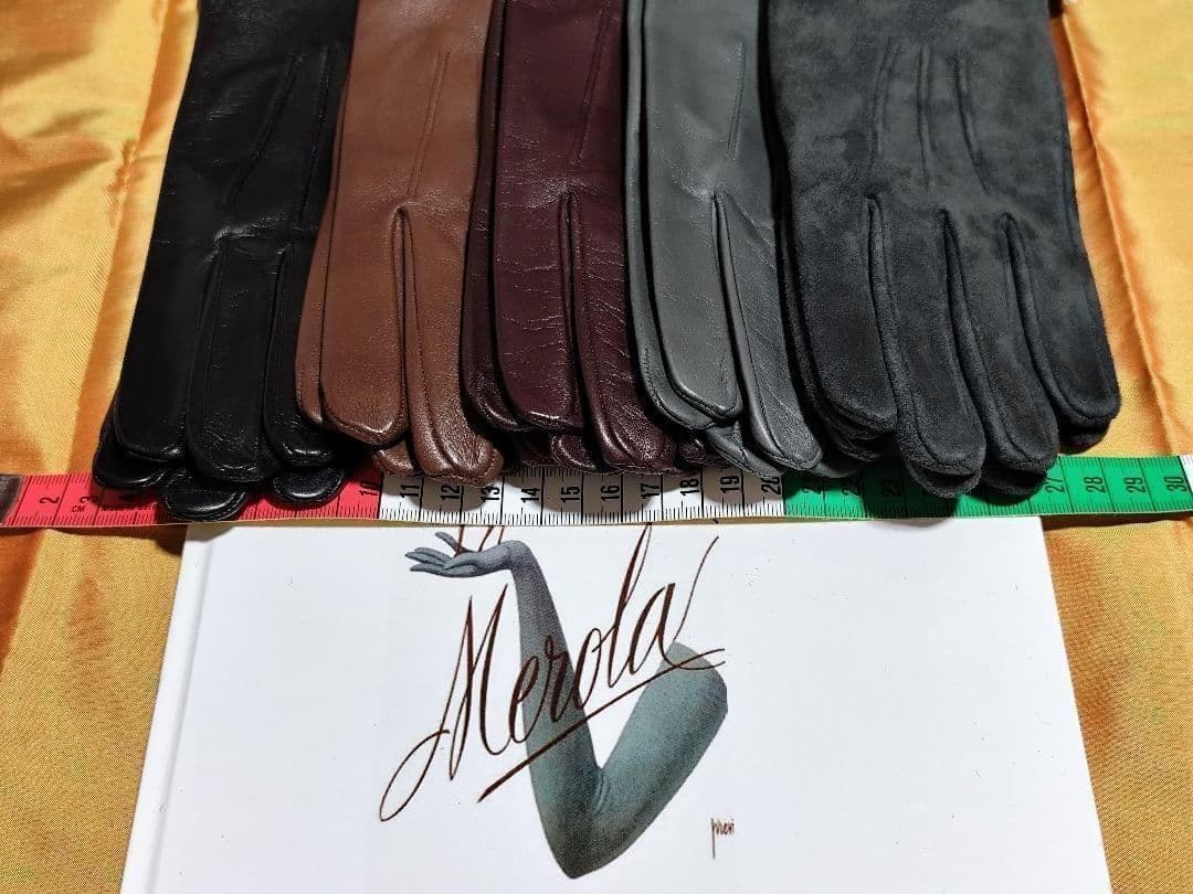 6.0サイズ メローラ ナッパ黒 ライニングなし グローブ 革手袋 MEROLA
