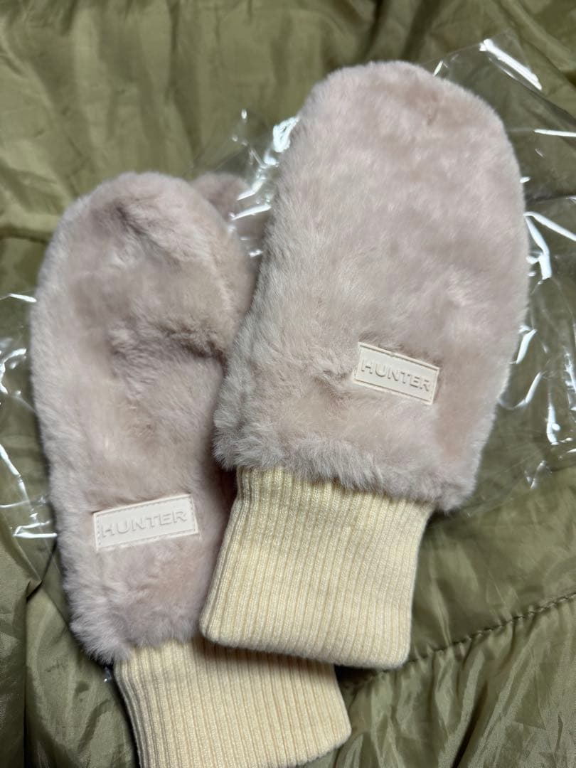 HUNTER ベージュ イヤーマフ ミトン　セット