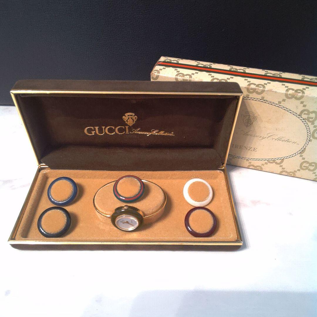a92 GUCCI チェンジベゼル バングルウォッチ アナログ腕時計