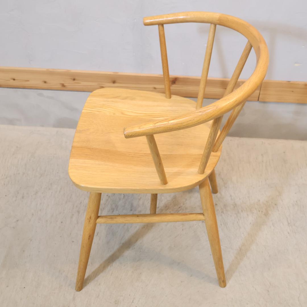 無印良品 MUJI オーク無垢材 ダイニングチェア アーム ボウバックチェア