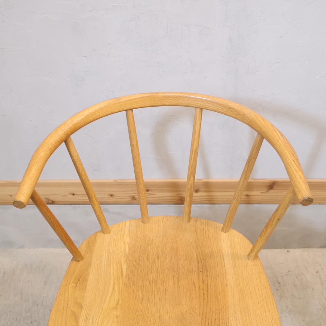 無印良品 MUJI オーク無垢材 ダイニングチェア アーム ボウバックチェア