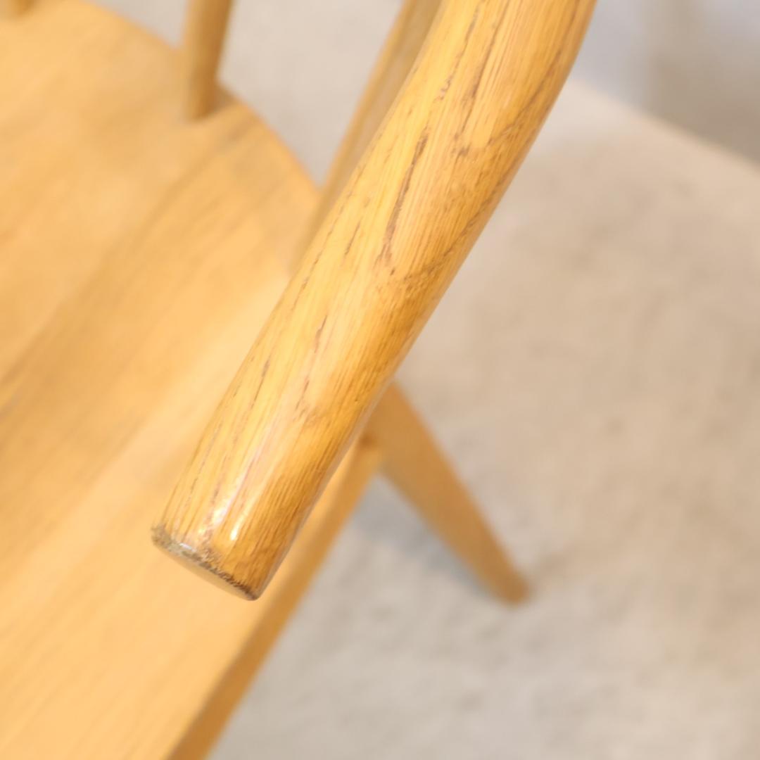 無印良品 MUJI オーク無垢材 ダイニングチェア アーム ボウバックチェア