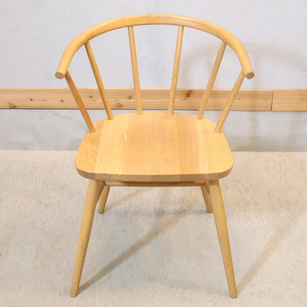 無印良品 MUJI オーク無垢材 ダイニングチェア アーム ボウバックチェア